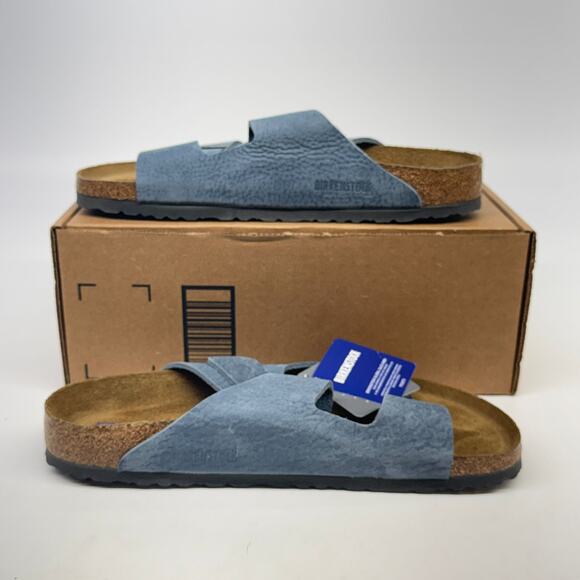 Birkenstock Mens Arizona Soft Footbed Blue Sandal Size 44 US -11 New Without Box